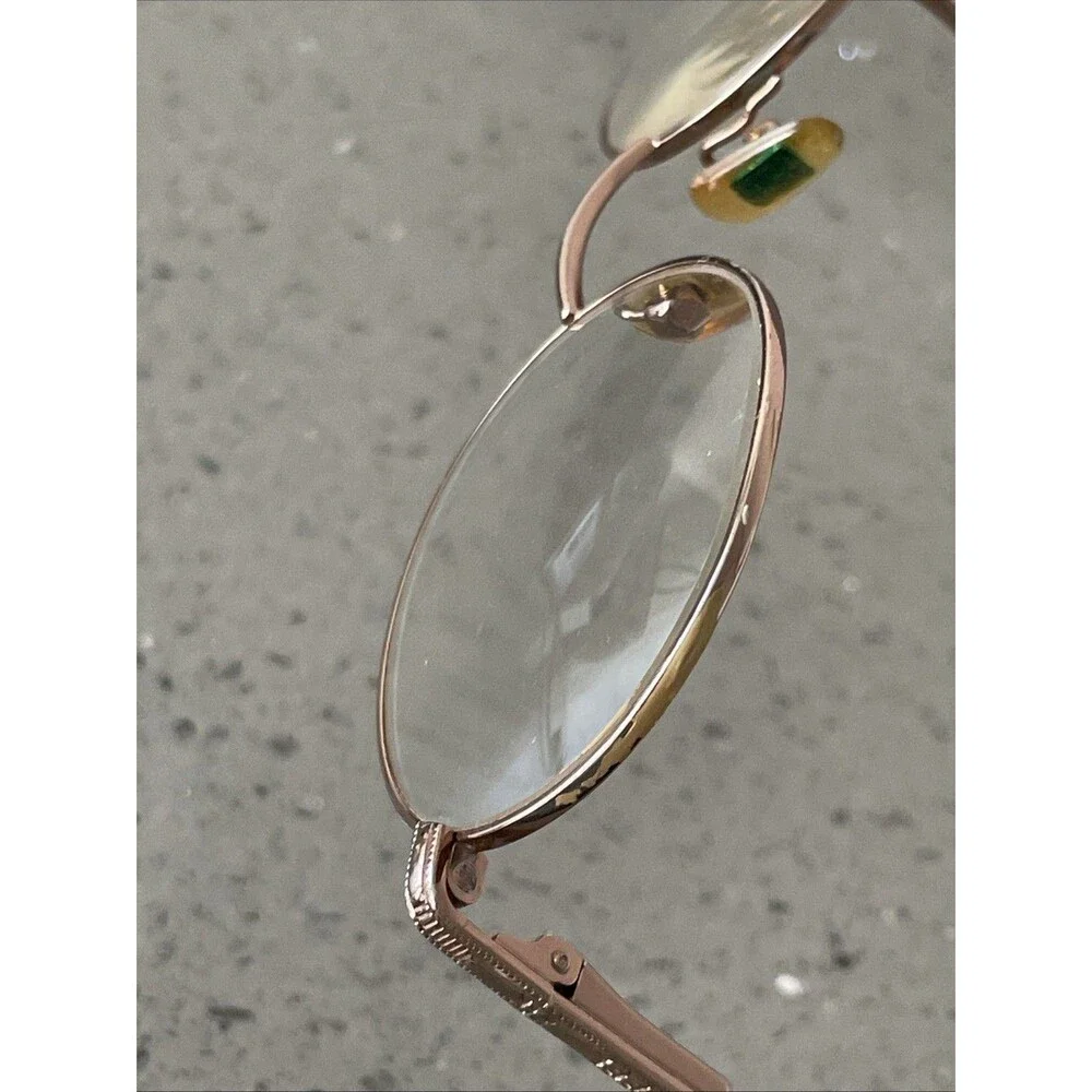 GUESS EYEGLASSES FRAMES ONLY BRN 47-20 140 gold round full rim